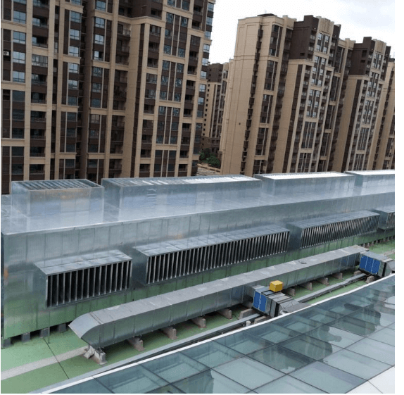 02 武漢天虹廣場(chǎng)樓頂冷卻塔降噪、冷卻塔噪音治理